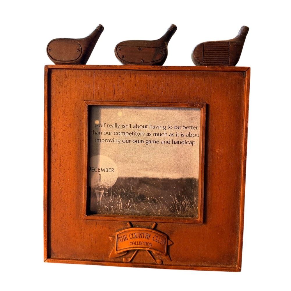 The‎ Country Club Collection Golf Picture Frame Wood 7x7 Vintage Office Decor